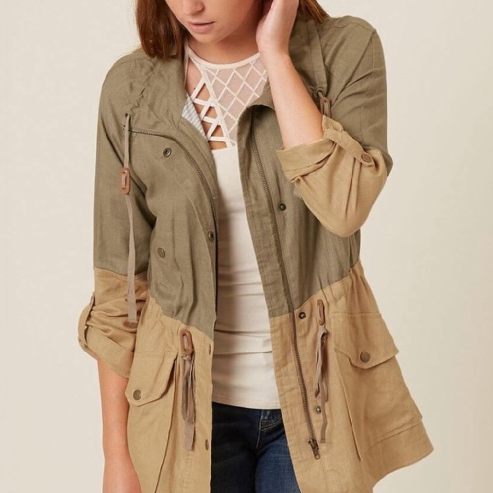 Blu Pepper Color Block Utility Jacket